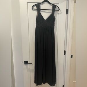 BCBG Maxazria Black Lace Embroidered Formal Dress Sz 0